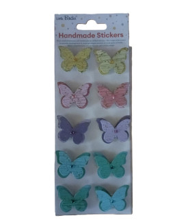 Little Birdie Self-Adhesive One Step Crackle Handmade Stickers - Butterfly 8pc
