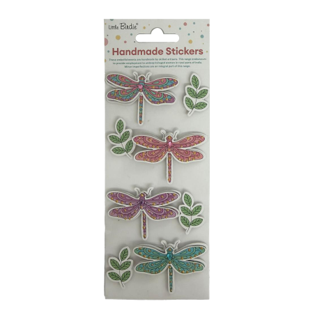 Little Birdie Handmade Embellishment Doodle Dagonfly 8pc