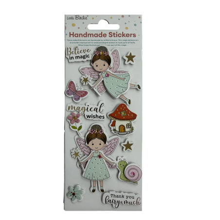 Little Birdie Self-Adhesive Foil Handmade Stickers - Magical Wishes 12pc