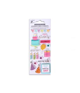 Little Birdie Self-Adhesive Foil Handmade Stickers - Make a Wish 17pc