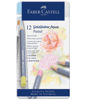 Faber-Castell Goldfaber Aqua Watercolour Pencils, Pastel Tones 12Pc