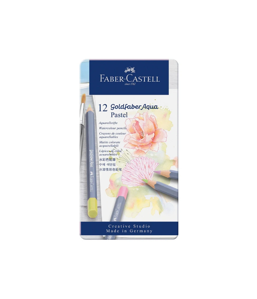 Faber-Castell Goldfaber Aqua Watercolour Pencils, Pastel Tones 12Pc