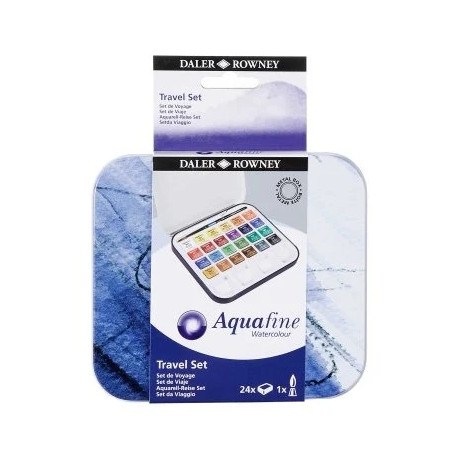 Daler Rowney Aquafine Watercolour Travel Tin 24 pcs
