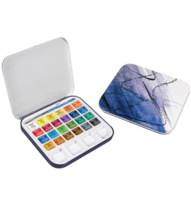 Daler Rowney Aquafine Watercolour Travel Tin 24 pcs