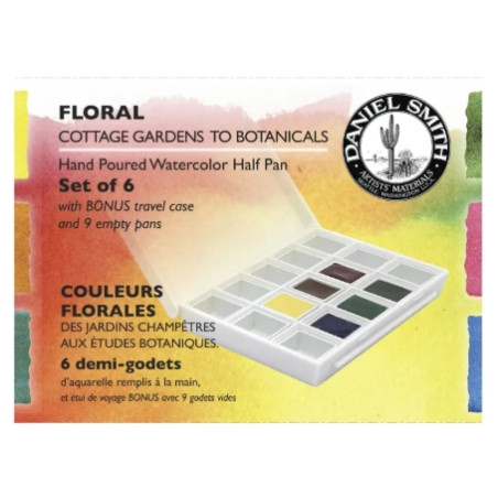 Daniel Smith Floral: Cottage Gardens to Botanicals Watercolour Half Pan Set 6