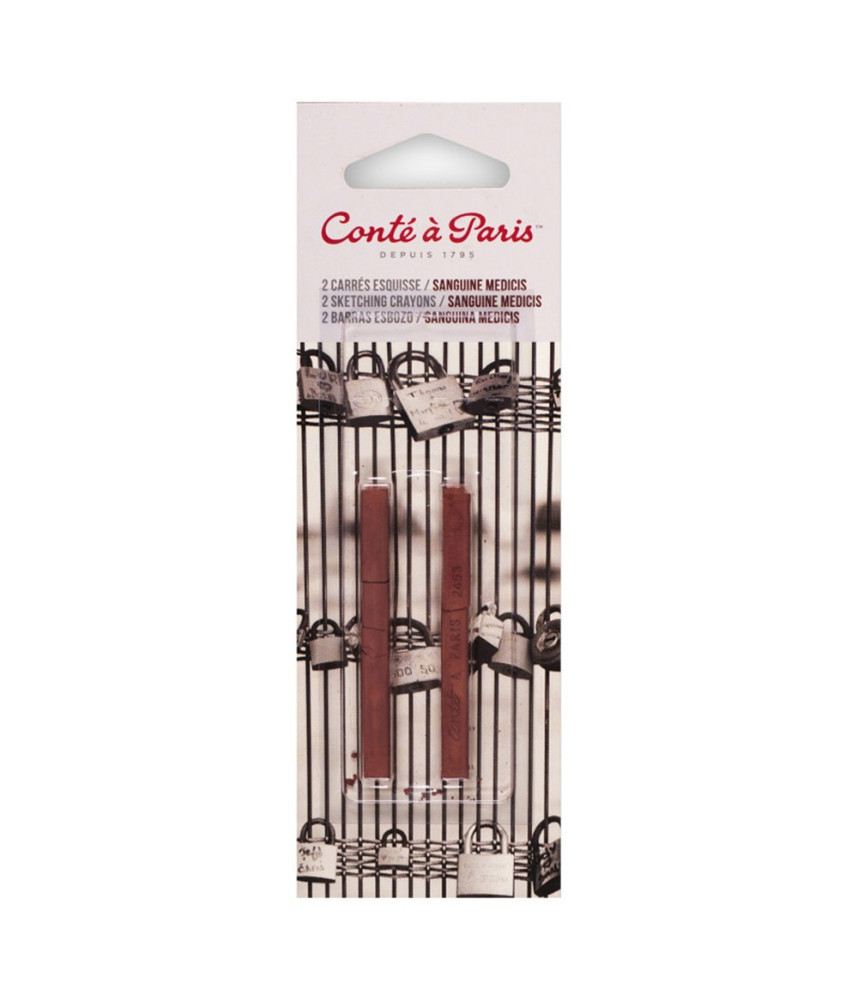 Carrés Esquisse Sketching Pastel Crayons, Sanguine Medicis (2453), Pack of 2