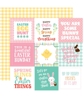 Echo Park Easter Wishes 12 x 12 Scrapbook Paper - 4"X4" Journaling Cards