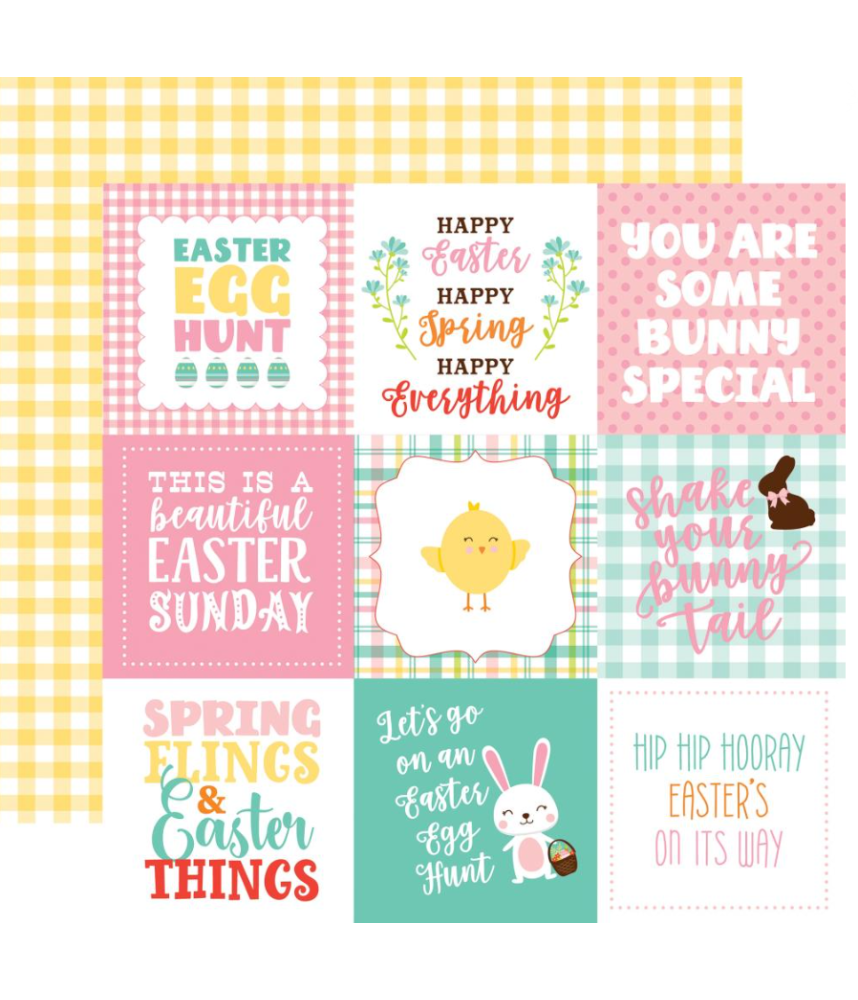 Echo Park Easter Wishes 12 x 12 Scrapbook Paper - 4"X4" Journaling Cards
