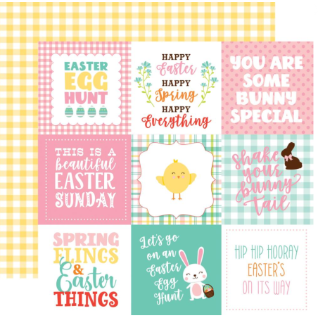 Echo Park Easter Wishes 12 x 12 Scrapbook Paper - 4"X4" Journaling Cards