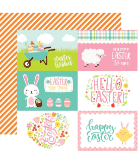 Echo Park Easter Wishes 12 x 12 Scrapbook Paper - 4"X6" Journaling Cards
