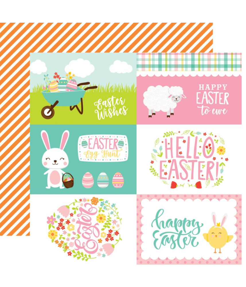 Echo Park Easter Wishes 12 x 12 Scrapbook Paper - 4"X6" Journaling Cards