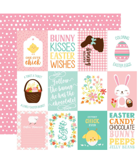 Echo Park Easter Wishes 12 x 12 Scrapbook Paper - 3"X4" Journaling Cards