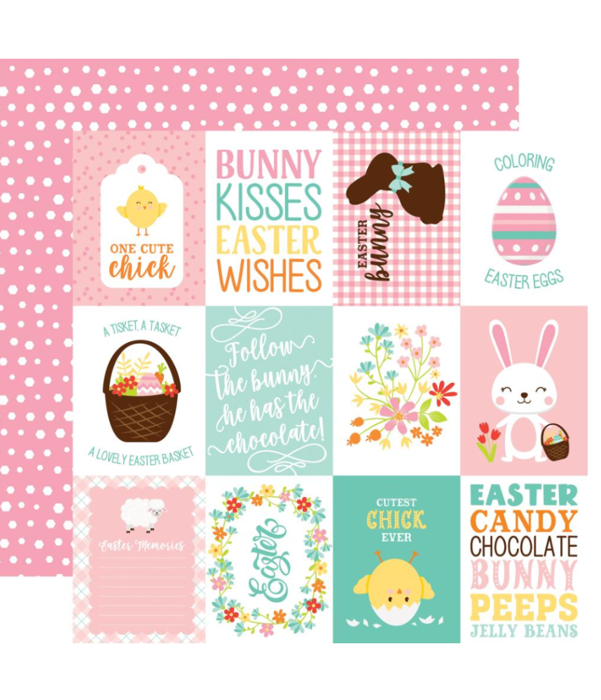 Echo Park Easter Wishes 12 x 12 Scrapbook Paper - 3"X4" Journaling Cards