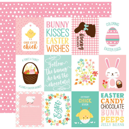 Echo Park Easter Wishes 12 x 12 Scrapbook Paper - 3"X4" Journaling Cards