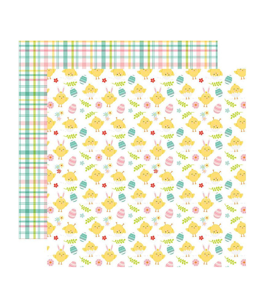 Echo Park Easter Wishes 12 x 12 Scrapbook Paper - Cute Chicks