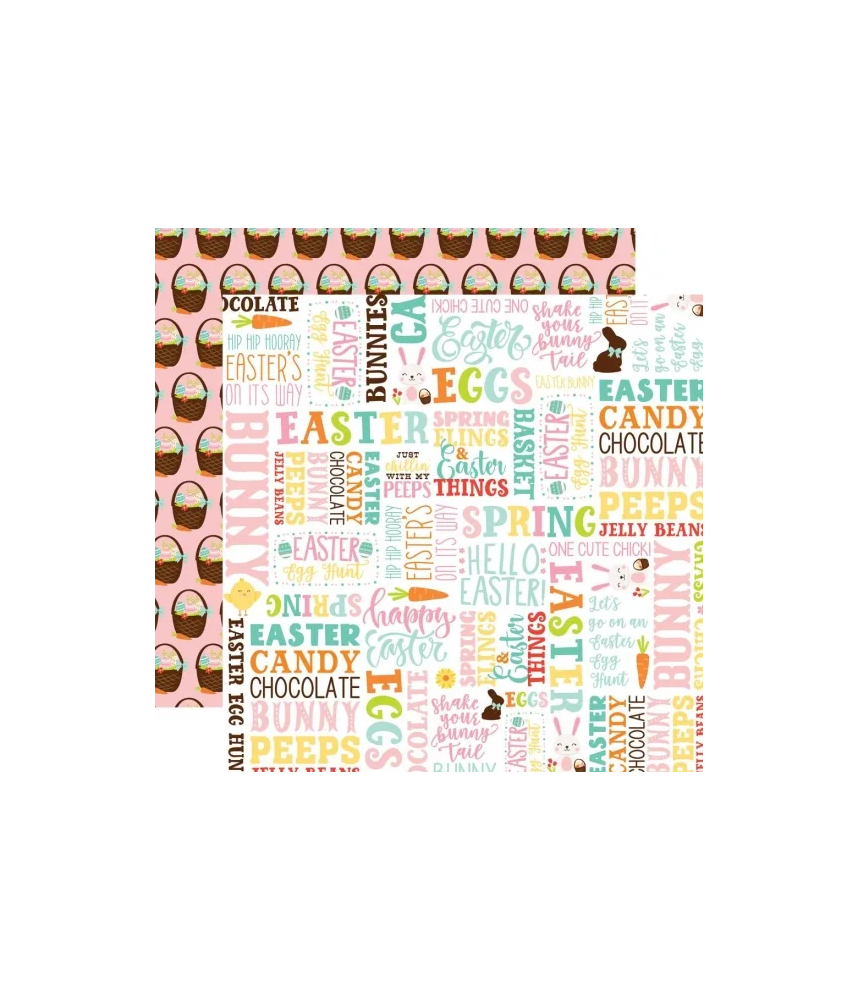 Echo Park Easter Wishes 12 x 12 Scrapbook Paper - Hello Easter