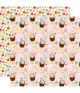Echo Park Easter Wishes 12 x 12 Scrapbook Paper - Baskets of Fun