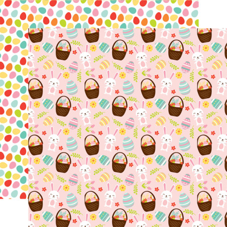 Echo Park Easter Wishes 12 x 12 Scrapbook Paper - Baskets of Fun