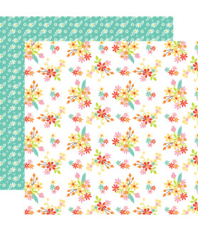 Echo Park Easter Wishes 12 x 12 Scrapbook Paper - Easter Flowers