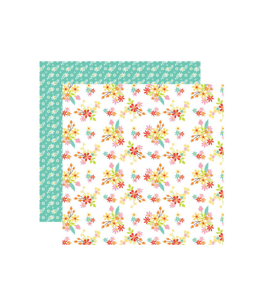Echo Park Easter Wishes 12 x 12 Scrapbook Paper - Easter Flowers