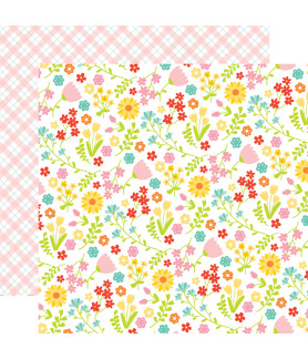 Echo Park Easter Wishes 12 x 12 Scrapbook Paper - Floral Fun