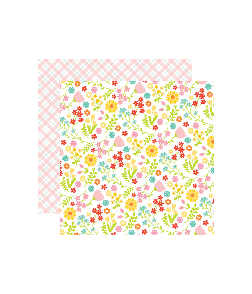 Echo Park Easter Wishes 12 x 12 Scrapbook Paper - Floral Fun