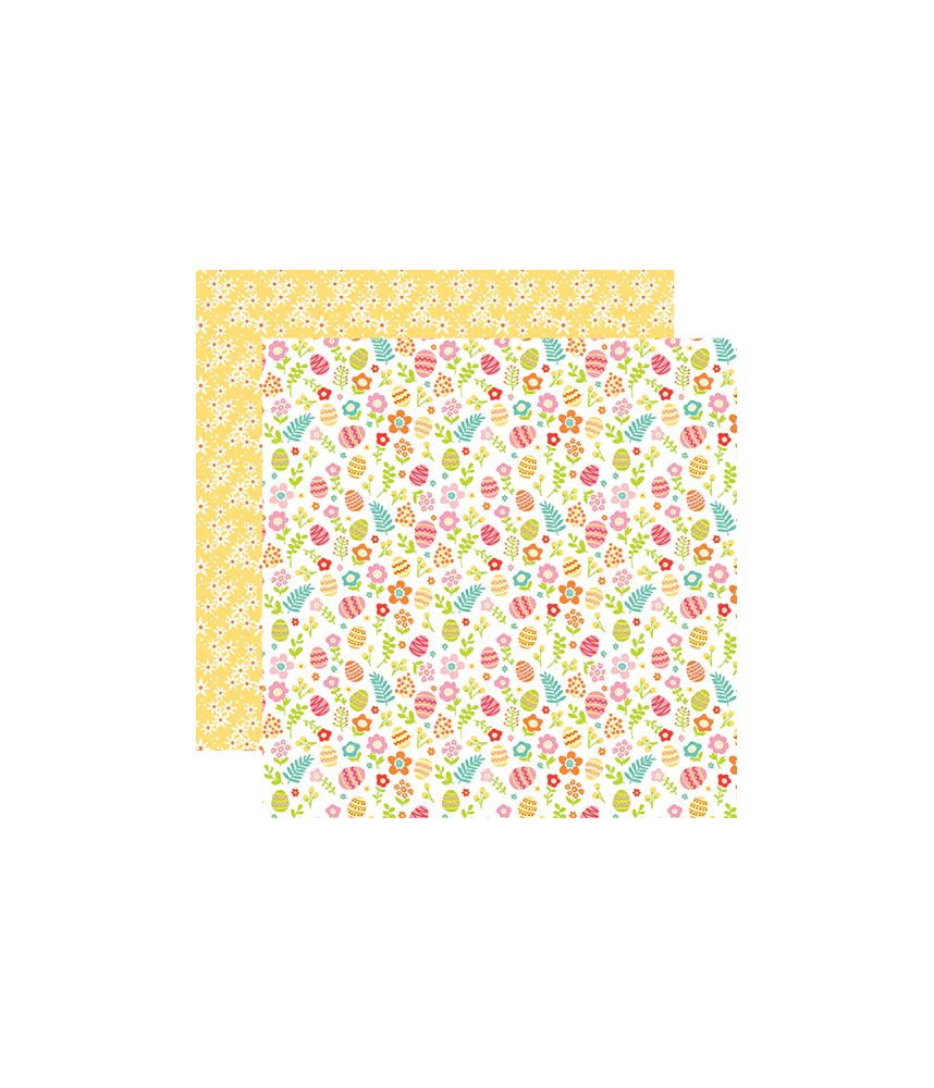 Echo Park Easter Wishes 12 x 12 Scrapbook Paper - Hiding Eggs
