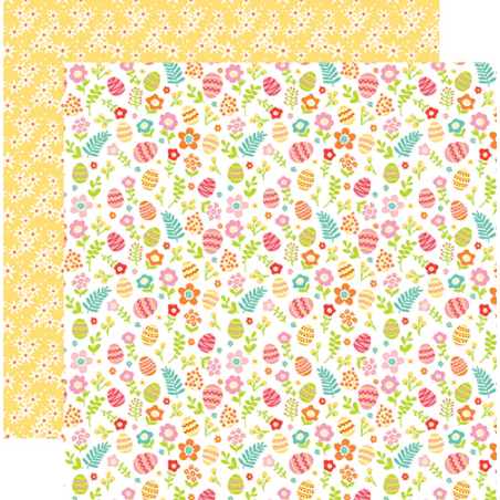 Echo Park Easter Wishes 12 x 12 Scrapbook Paper - Hiding Eggs