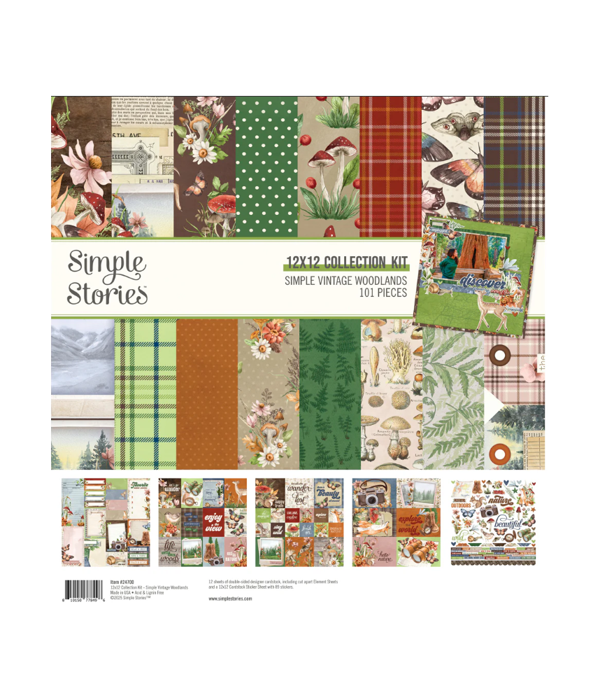 Simple Stories 12 x 12 Paper Pack - Simple Vintage Woodlands