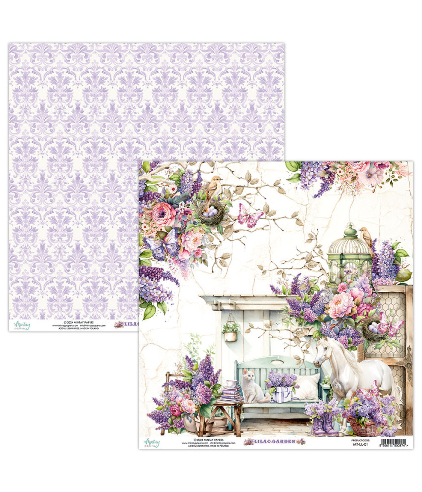 Mintay Lilac 12 x 12 Scrapbook Paper 01