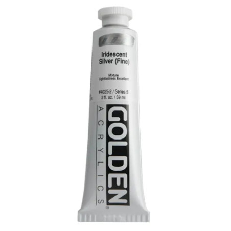 Golden Heavy Body Acrylic Paint 59ml Iridescent Silver (Fine)