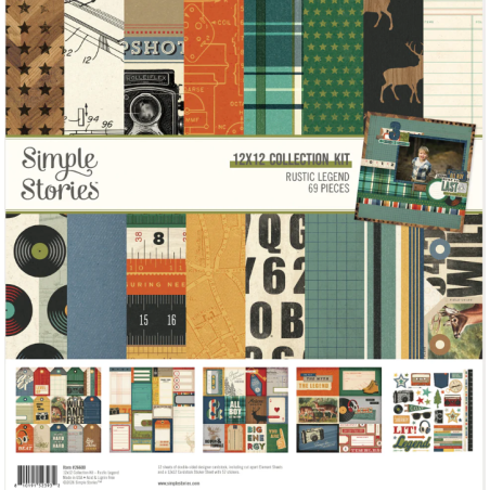 Simple Stories 12 x 12 Paper Pack - Rustic Legend 69pc