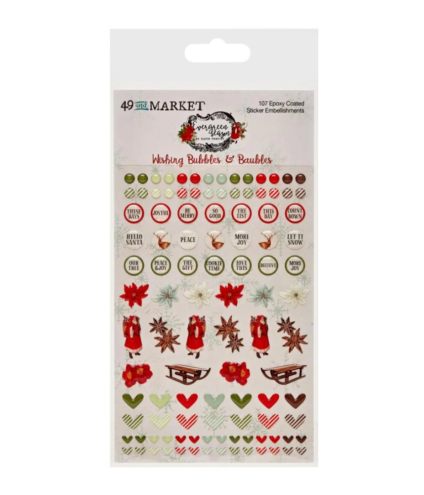 49 and Market Evergreen Season Wishing Epoxy Stickers -Wishing Bu