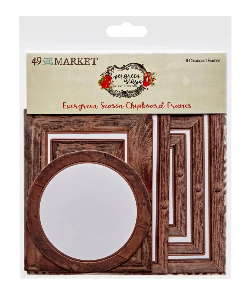 49 and Market Evergreen Season Chipboard Frames 9pc