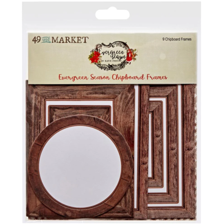 49 and Market Evergreen Season Chipboard Frames 9pc