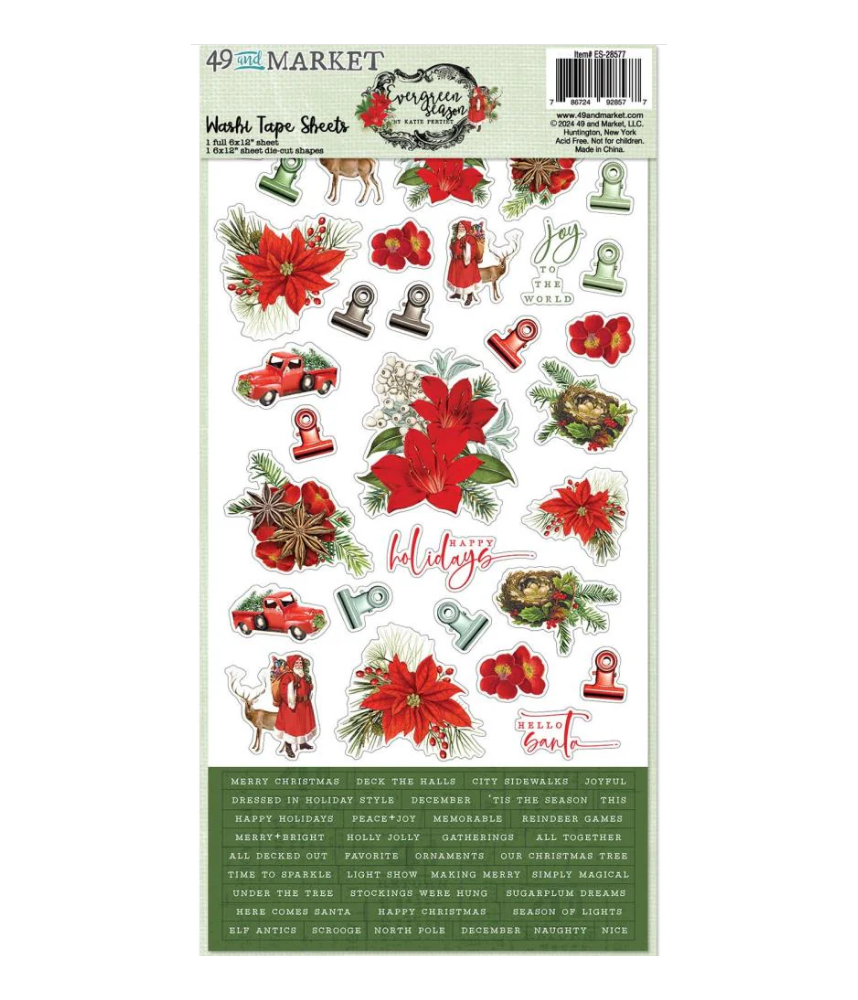 49 and Market Evergreen Season Washi Tape Sheet