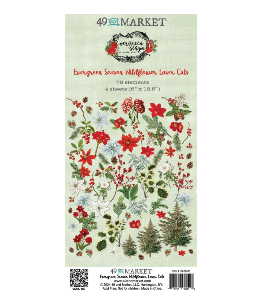 49 and Market Evergreen Season Wildflower Laser Cuts