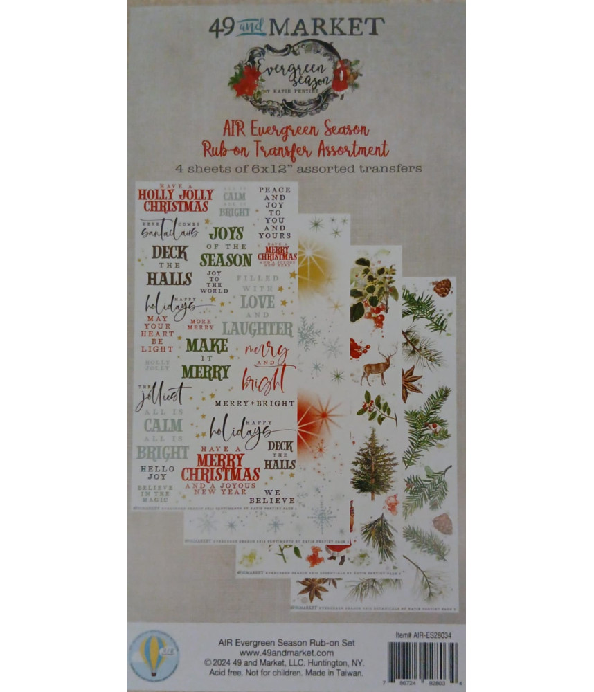49 and Market Air Evergreen Season Rub-on Transfer Assortment