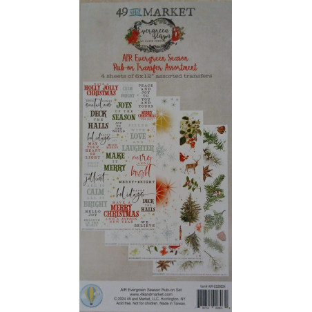 49 and Market Air Evergreen Season Rub-on Transfer Assortment