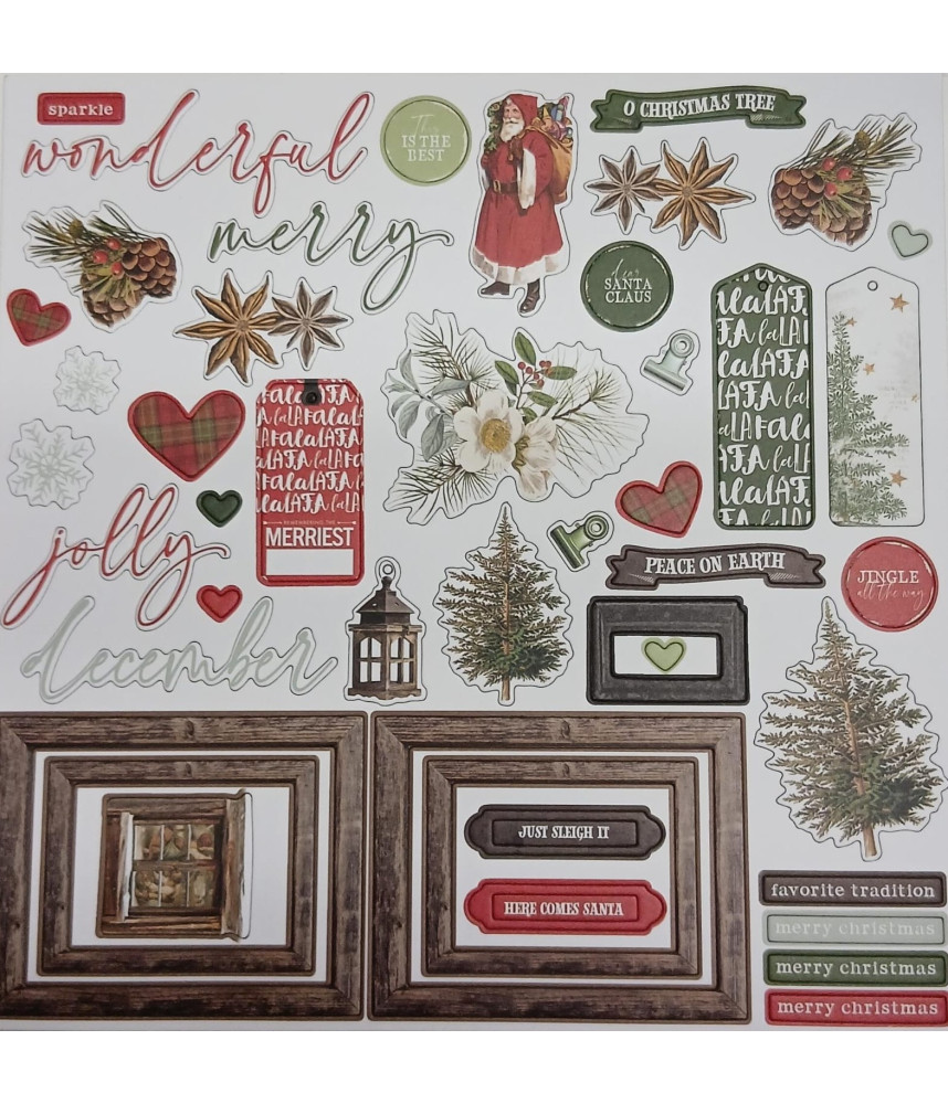 49 and Market Evergreen Season 12X12 Chipboard
