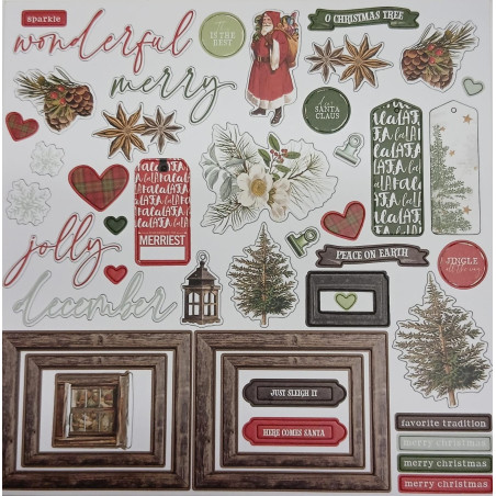 49 and Market Evergreen Season 12X12 Chipboard