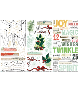49 and Market Mistletoe and Memories Essential Rub-on Transfers