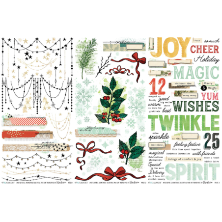 49 and Market Mistletoe and Memories Essential Rub-on Transfers