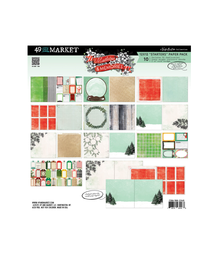 49 and Marketing 12 x 12 Paper Pack - Mistletoe and Memories