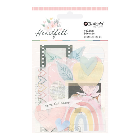 Rosies Studio Heartfelt Vellum Die cuts/Ephemera Pack (26 Pieces)