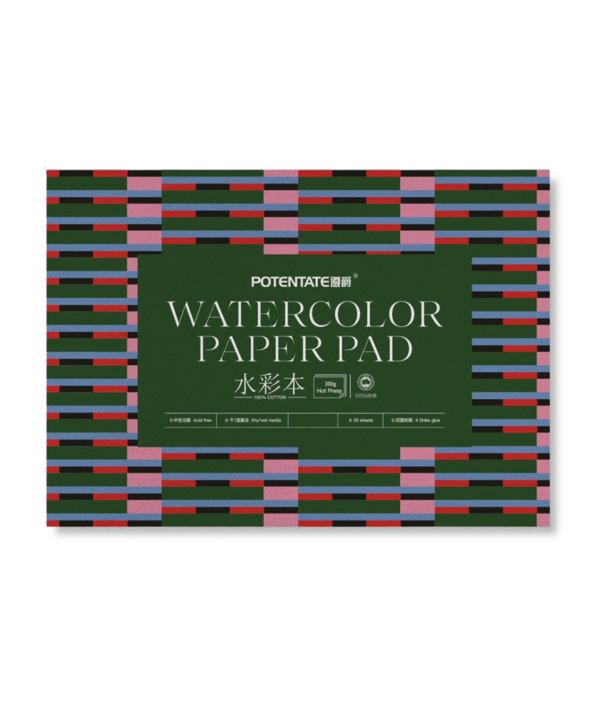 Potentate Watercolour Pad Hot Pressed 300g 4 Sides Glued