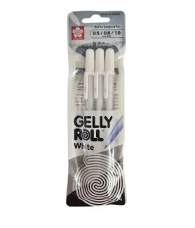 Sakura Gelly Roll White Set of 3 Fine Medium Bold Pack