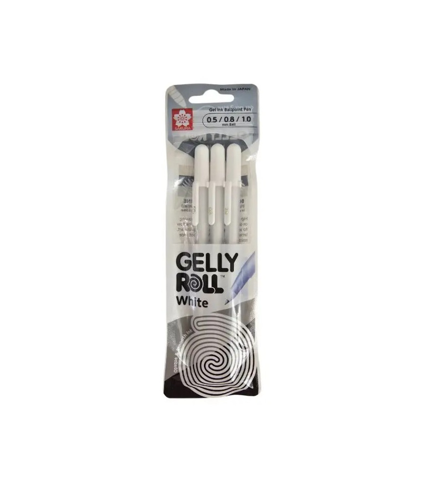 Sakura Gelly Roll White Set of 3 Fine Medium Bold Pack