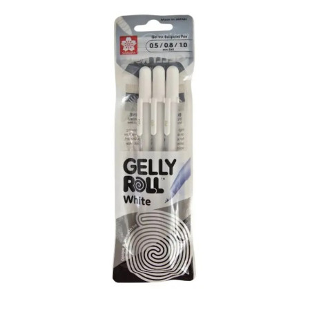 Sakura Gelly Roll White Set of 3 Fine Medium Bold Pack