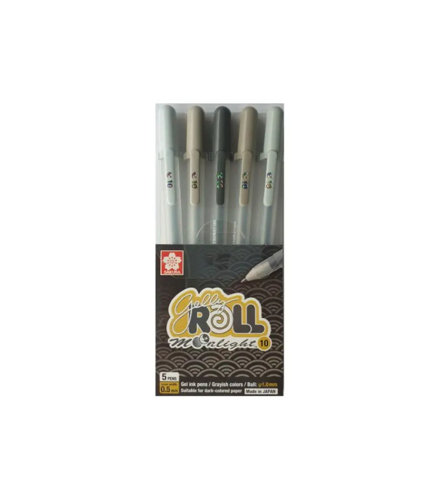 Sakura Gelly Roll Moonlight Gray Tones Set of 5